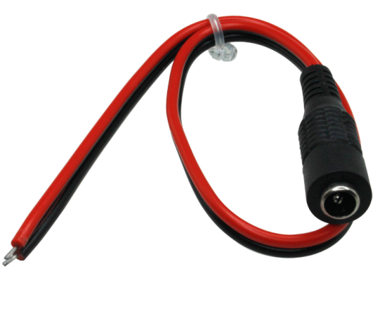 (image for) DC Power Lead Female, pigtail for CCTV camera power